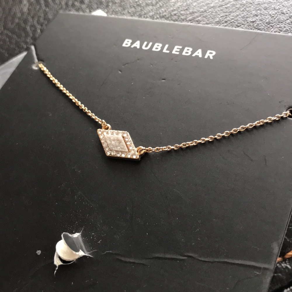 Baublebar Diamond Pendant Dainty Necklace, NWT - Picture 2 of 4